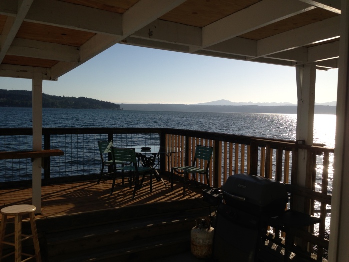 3 bedroom, with a living room and a deck with a million dollar view.